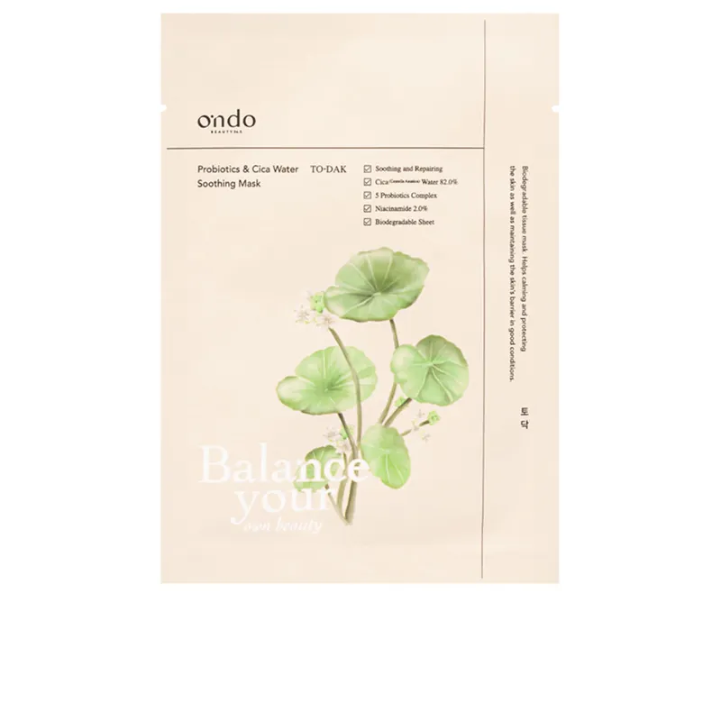 Ondo Beauty 36.5 Beruhigende Maske mit Probiotika und Cica-Wasser Markenprodukt