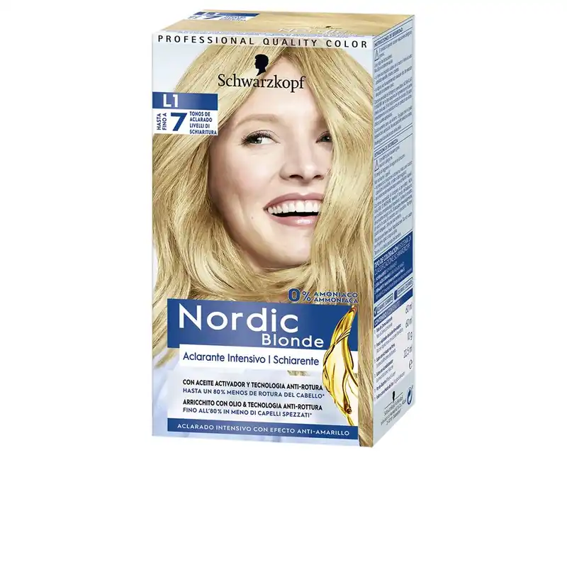Schwarzkopf Mass Market NORDIC BLONDE L1 intensive Aufhellung 0 % Ammoniak Nur Heute