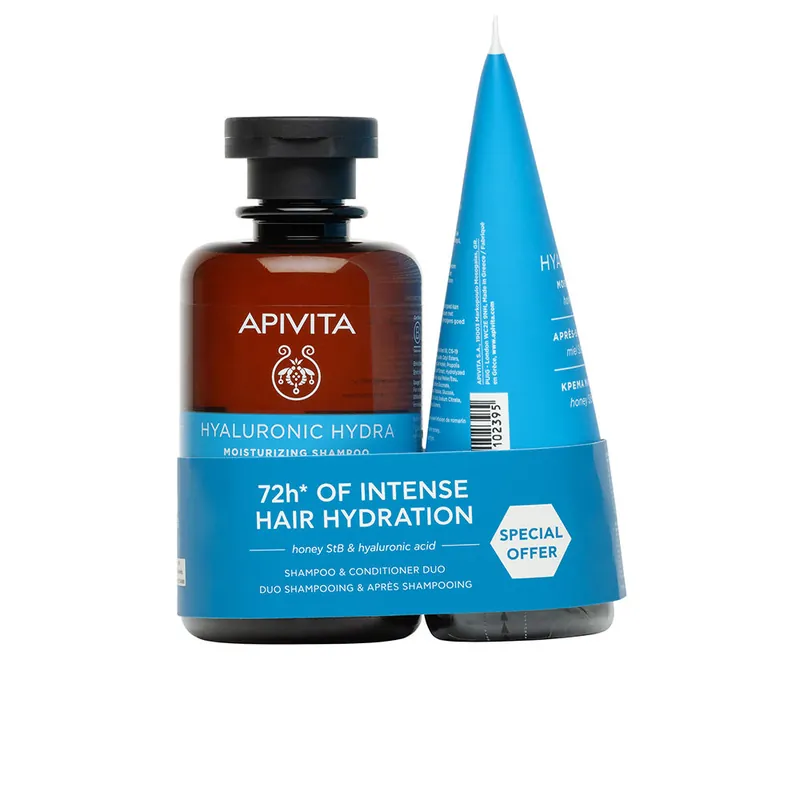 Direktkauf Apivita FEUCHTIGKEITSSPENDENDES SHAMPOO + SPÜLUNG MIT HYALURONSÄURE UND ALOE-HÜLLE