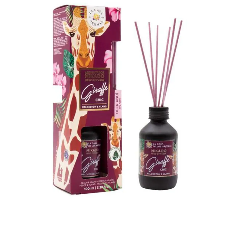 La Casa De Los Aromas Giraffe Chic Mikado Lufterfrischer Pfirsich & Ylang Zertifiziert